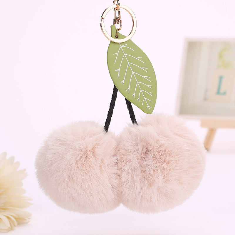 Fluffy Cherry Handbag or Keychain Pendant π