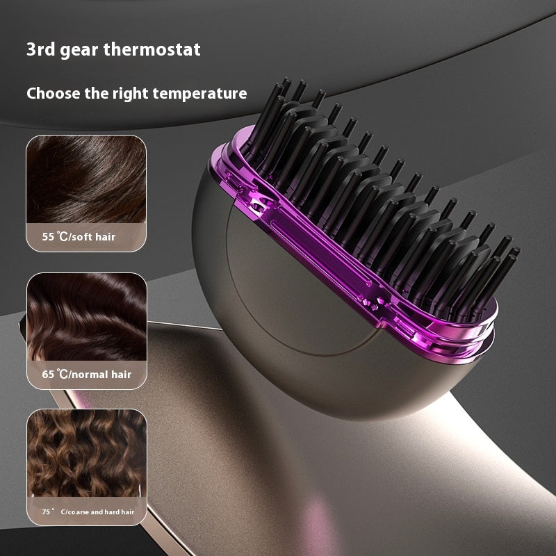 Mini Portable Usb Charging Curling/Straightening Brush - This mini portable brush is perfect for women on the go. With its cordless design and USB charging capabilities, it's perfect for using at the gym, work, or even a girls' night out.